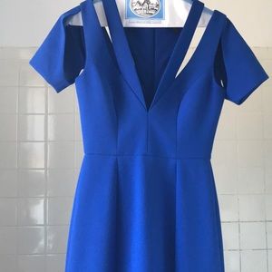 BCBG ESTRELLA Cutout Gown royal blue size 0.